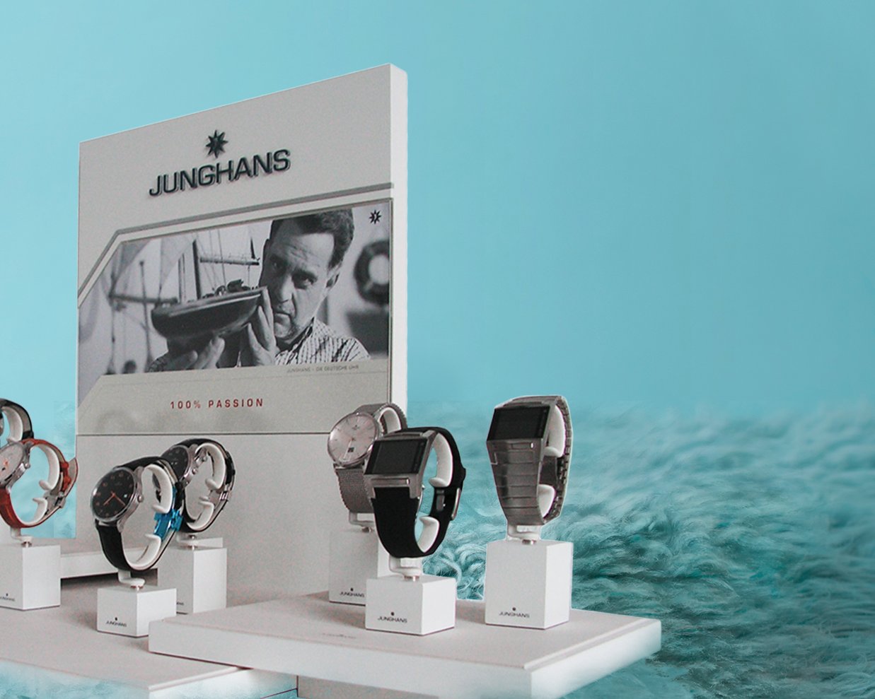Produktinszenierung Alb Display Beispiel Junghans Uhren