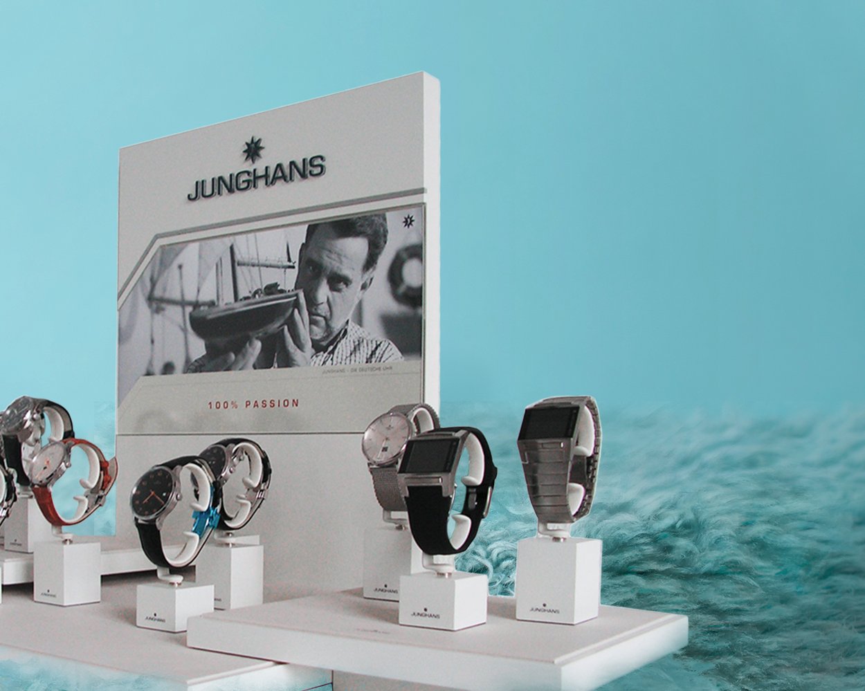 Produktinszenierung Alb Display Beispiel Junghans Uhren